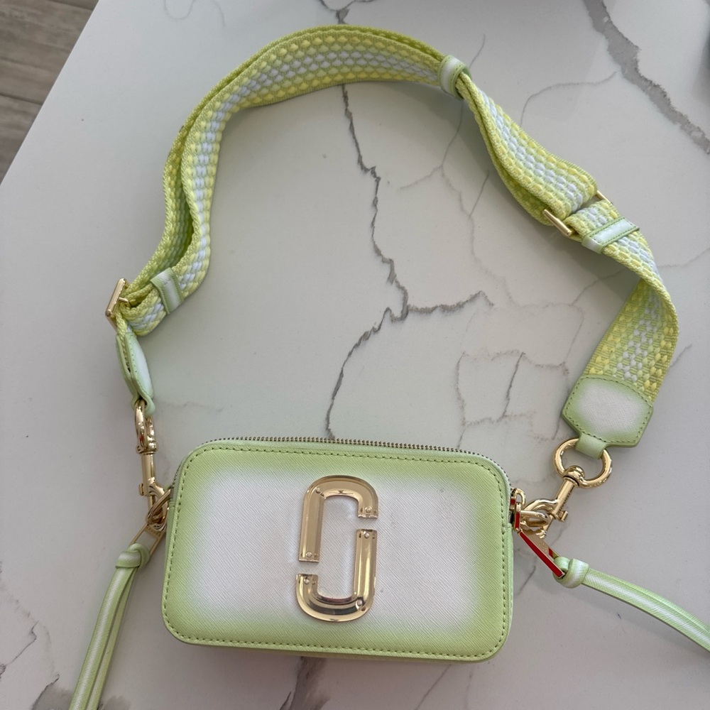 Marc Jacobs Lime Green and White Crossbody Bag